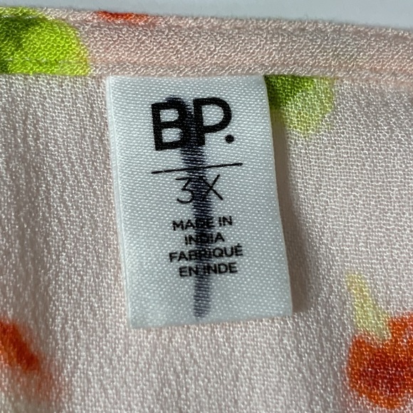 BP Easy Floral Print Button Front Skater Minidress Pink Women's Plus Size Dress - Picture 9 of 11